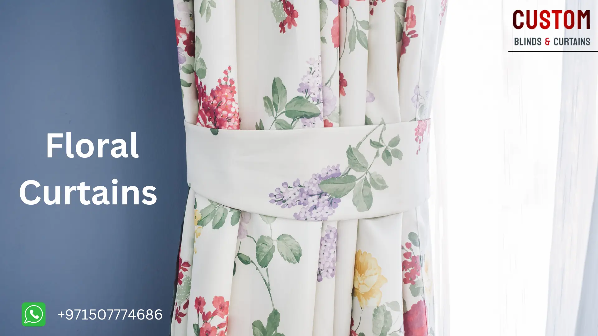 custom made floral curtains in dubai